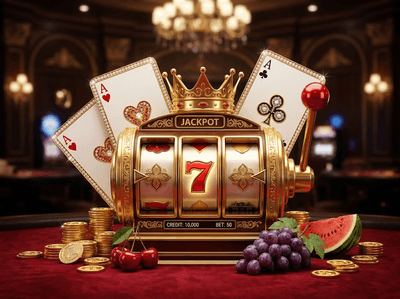 Luxury casino inspired by ancient Egypt with golden slot machines